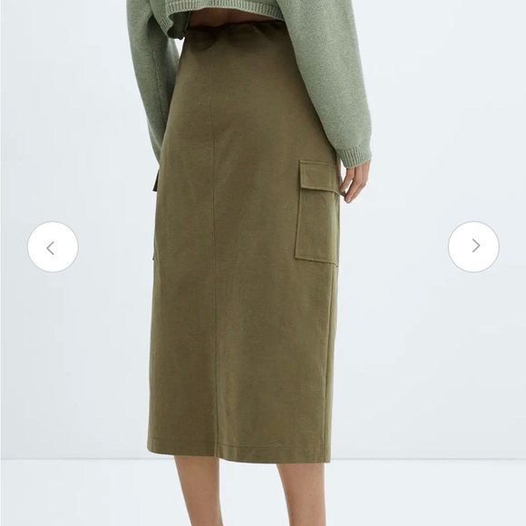 Mango Khaki Pencil Skirt - Picture 2 of 7